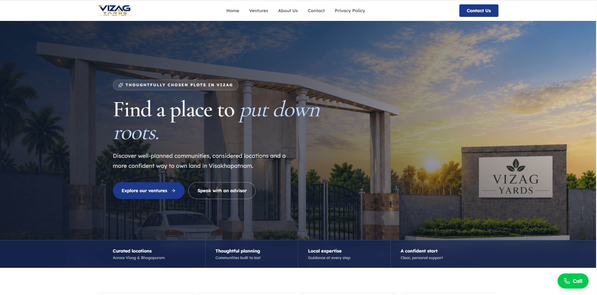 Vizag Yards website homepage