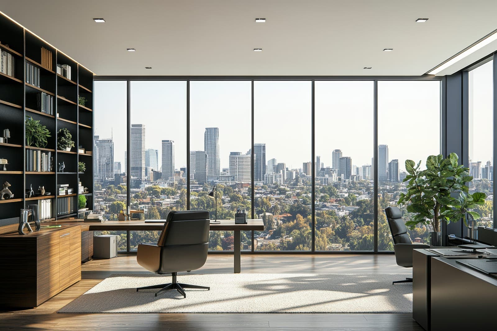 Modern office with city views, the kind of workspace we design digital products for